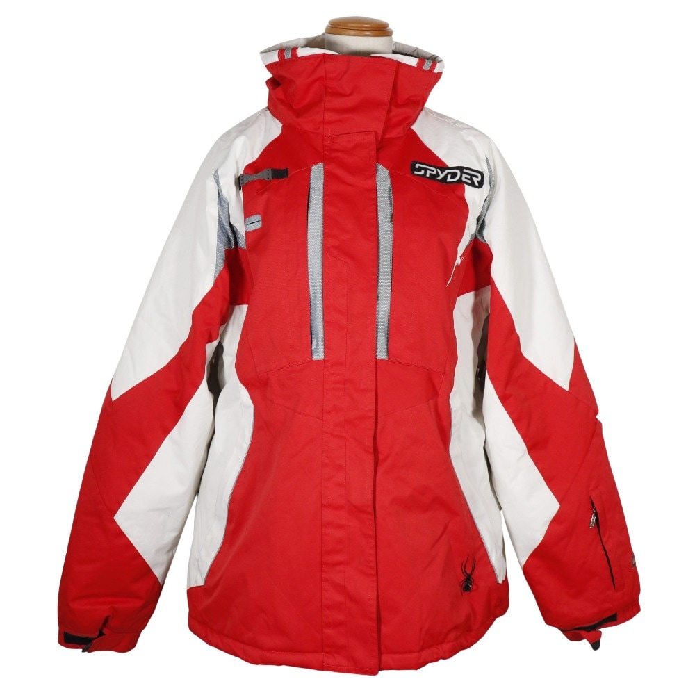 SPYDER スパイダーマン Dermizax 中綿 ジャケット スキーウェア アウター 防寒 XXL ウィンタースポーツ マウンテンパーカー レッド×ホワイト レディース 中古品