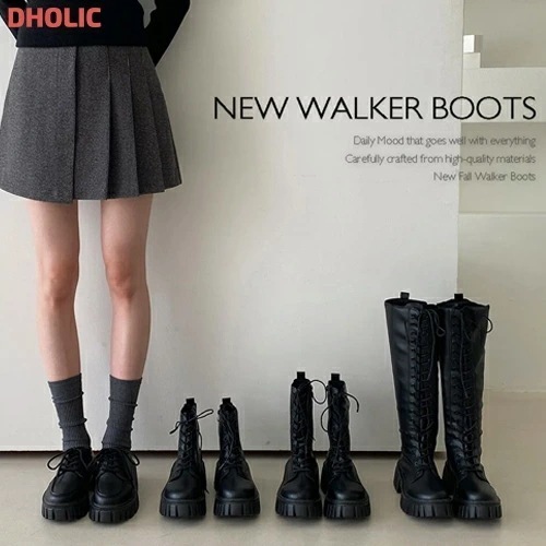 [選べる丈]レースアッププラットフォームブーツ・1934067