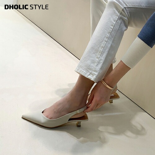 スリムトゥバックベルトヒールサンダル・p345691