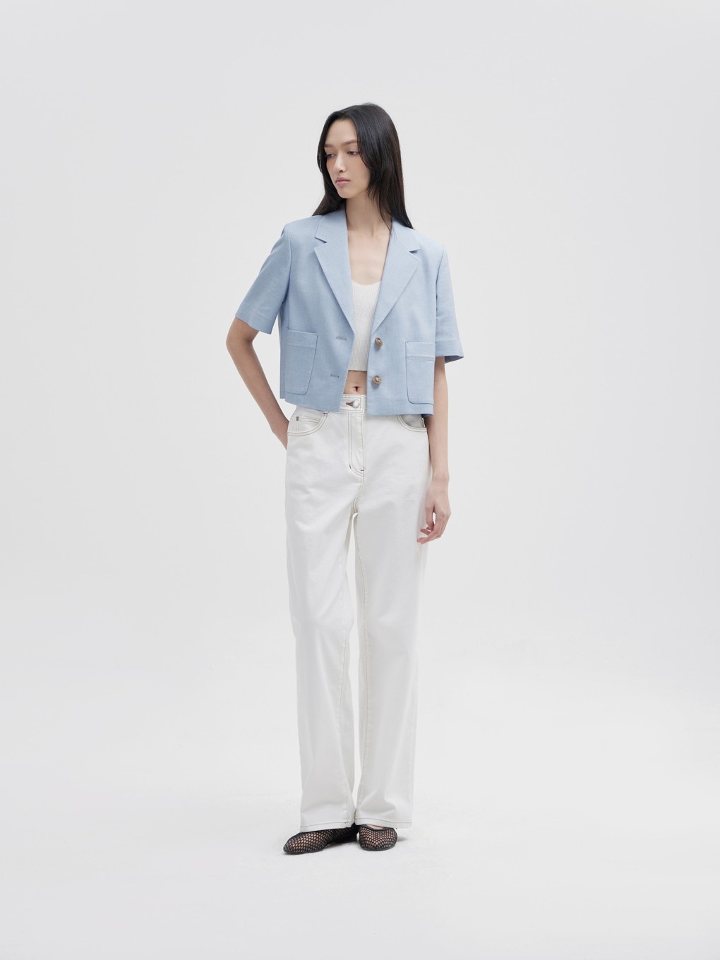 クロップ プリーツ スカート セットアップジャケット