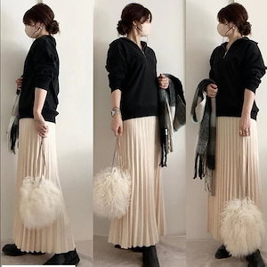 【1つ買うと10個無料】24新作 韓国ファッション ゆったり 着痩せ スカート Aライン プリーツスカート スカート スタイルアップ カジュアル セミロング