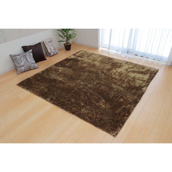 1280200021303 ラグ カーペット 3畳 無地 シャギー調 選べる7色 『ラルジュ』 ベージュ 約200×250cm(ホットカーペット対応) メーカー直送