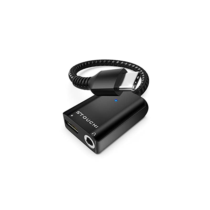 USB Type C to 3.5mm イヤホン変換アダプター Stouchi 2in1 DAC搭載 24bit/96kHz Hi-Fi音質 30W高速充電PD/QC対応 幅広い交換性 高耐久編組ナイ