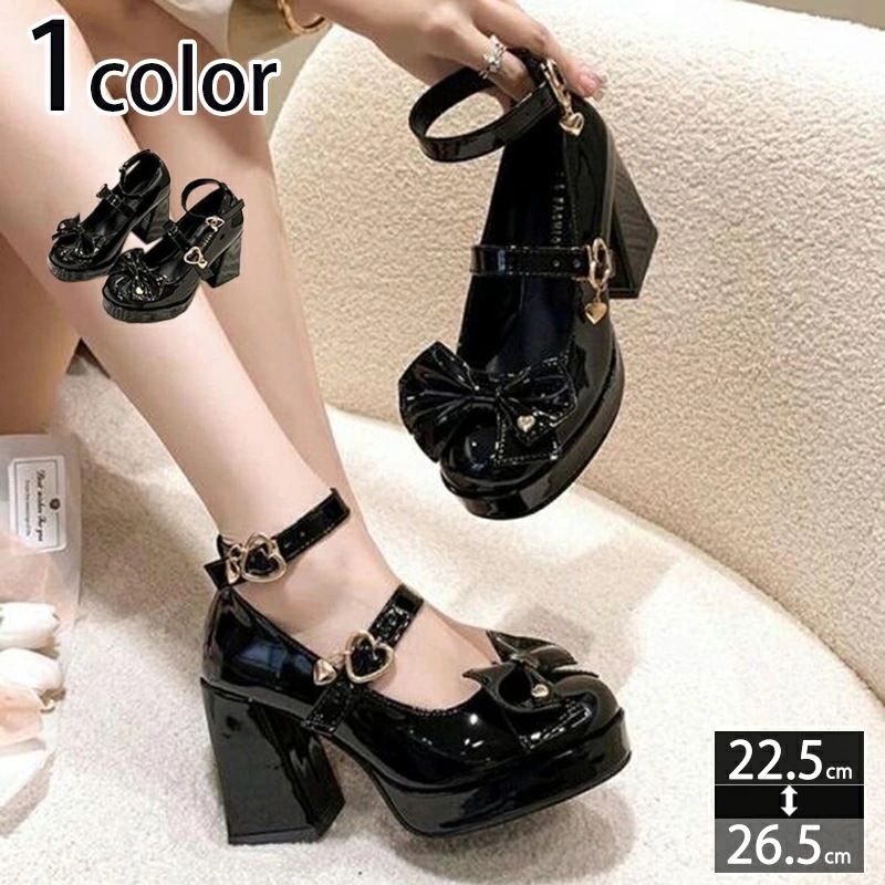 1000円OFFクーポン レディース シンプル 定番ロリータパンプス ロリータ靴 ヒール9cm ロリータシューズ パンプス お嬢様風 姫系スイート純色 蝶結び ハイヒール コスプレ靴 小悪魔に変身 防