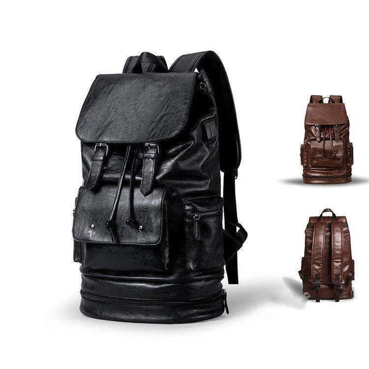 リュック 大容量 リュックサック メンズ バッグ 旅行 USB充電ポート 靴入れ デイパック レザーリュック アウトドア