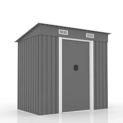 【国内即日発送】物置 屋外 大型 倉庫 大型物置 戸外収納庫 物置 防水/耐侯 収納可能 ガーデン/庭/田畑/農場 頑丈 大容量 スチール　引き戸　補強フレーム付き 換気口付き 床なし