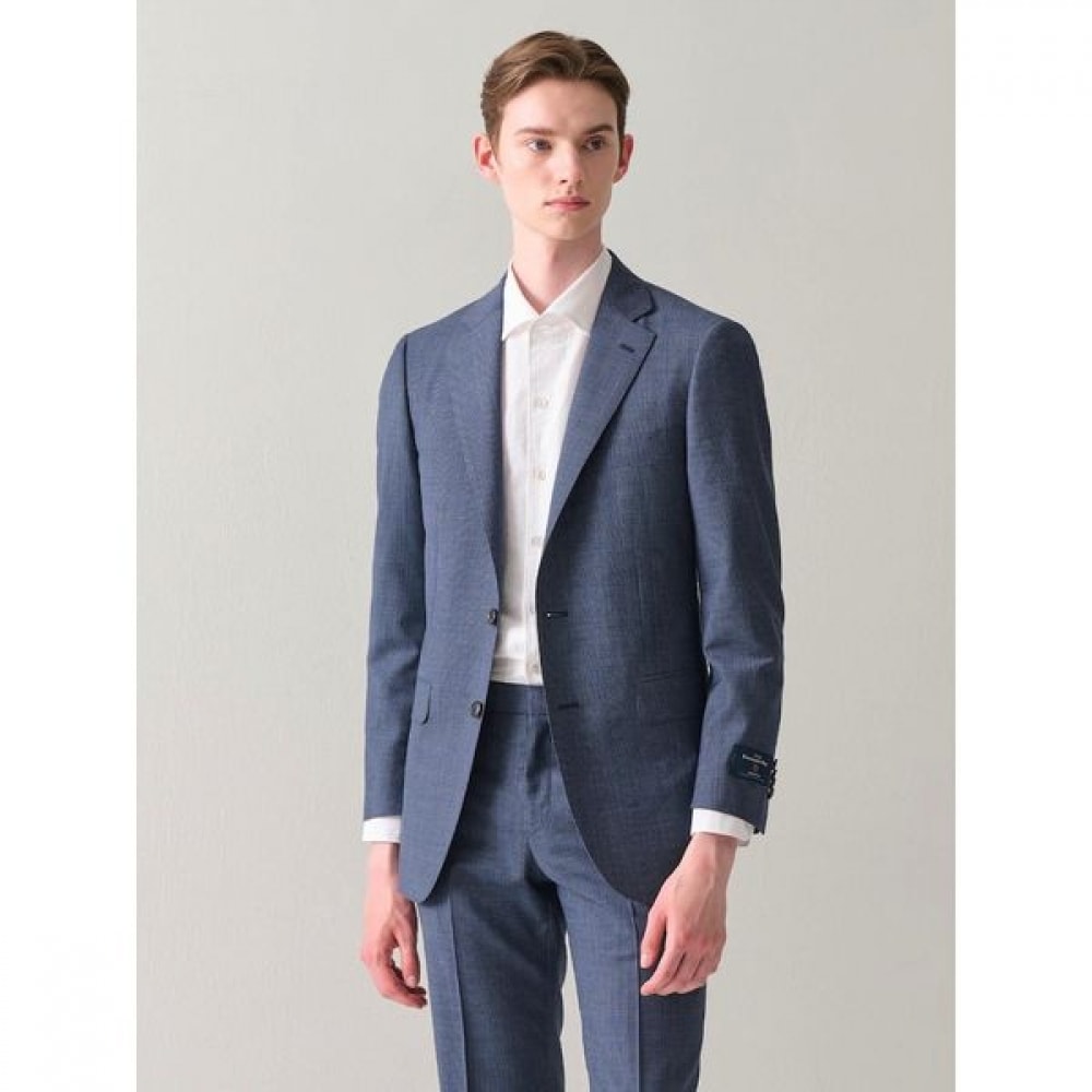 [ギャラクシー] ウールチェックレギュラーフィットスーツジャケットブルー (GA4301P16P)