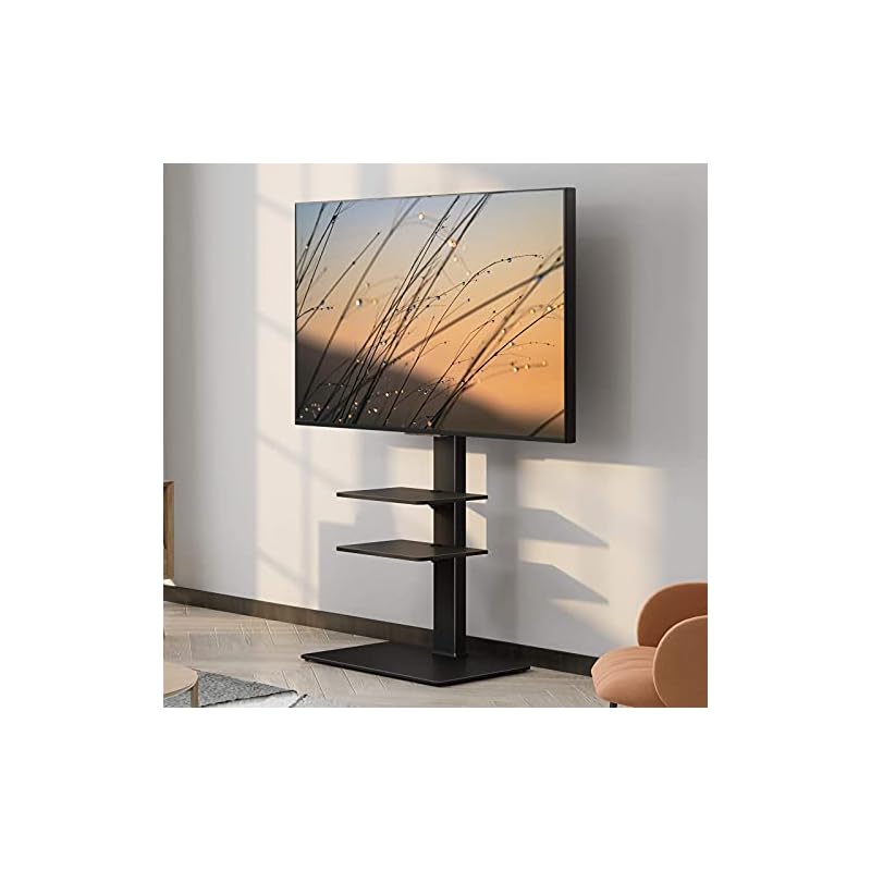 FITUEYES テレビスタンド 壁寄せテレビスタンド 高さ調節可能 ラック回転可能 ブラック TT307001MB 3段式