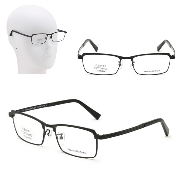 フレームのみ EZ5093-D/V 001 55 ブラック Ermenegildo Zegna メガネ 眼鏡 アジアンフィット ユニセックス