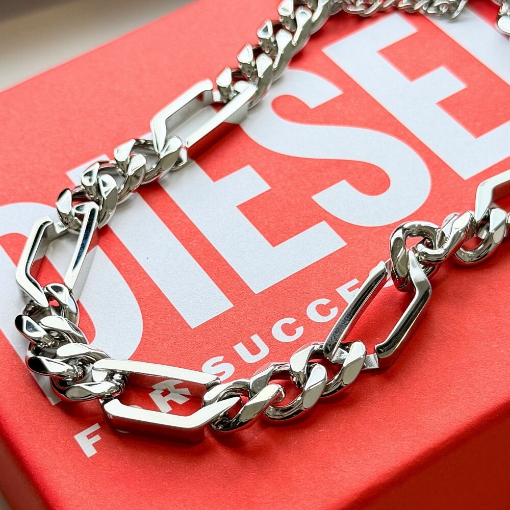 ディーゼル チェーンネックレス メンズ レディース DIESEL シルバー ステンレス ユニセックス Y2K ストリート ブランド アクセサリー プレゼント ギフト 彼氏 彼女 DX1626040 成