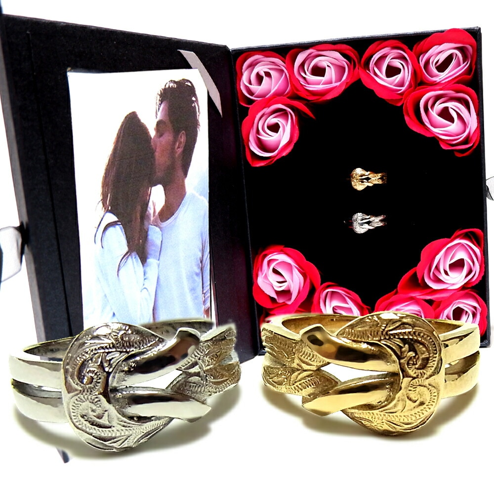 ペアリング ペアハワイアンジュエリー 指輪 バックル ベルト カップル サージカルステンレス