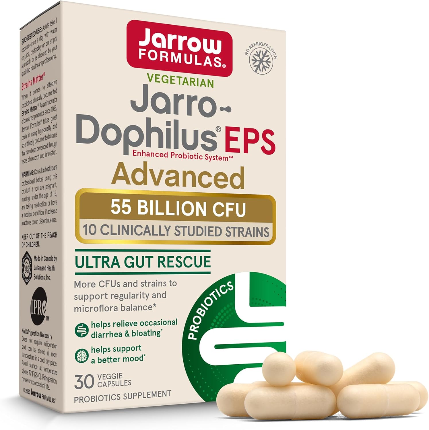 Jarrow ジャローJarro-Dophilus EPS Advanced 55 億 30錠 ベジタリアンカプセル