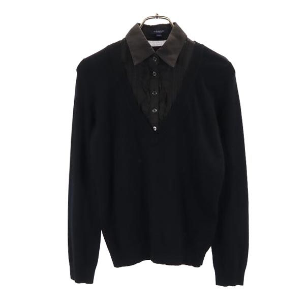 バーバリーロンドン 長袖 レイヤード セーター 1 ブラック BURBERRY LONDON ニット レディース 5,880円