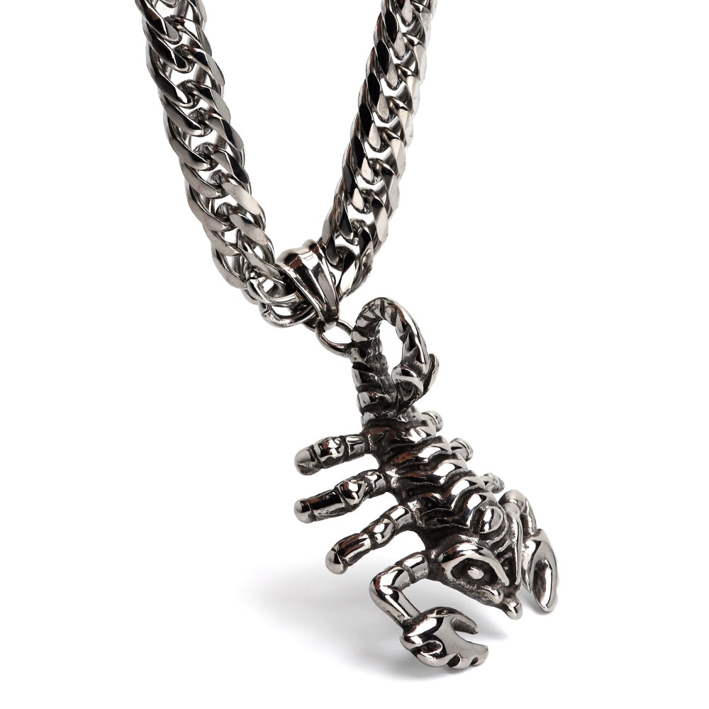 ステンレス製 蠍ネックレス [n932-n348-s-7mm]