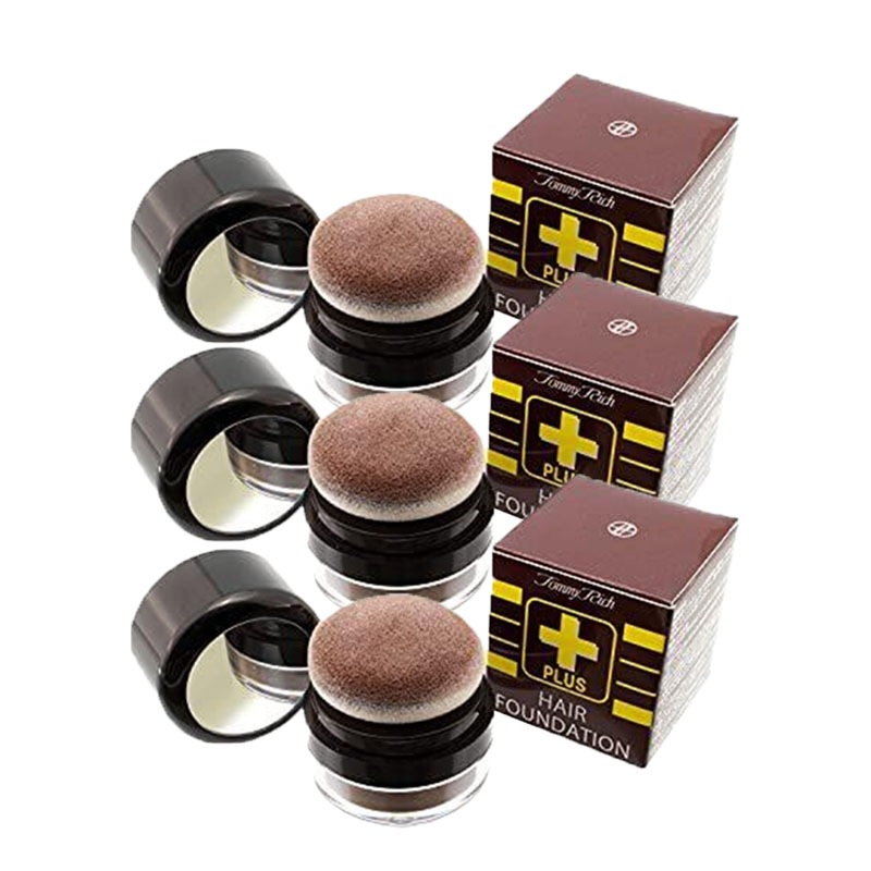 ヘアーファンデーション プラス ダークブラウン 3個セット 薄毛カバー 白髪隠し