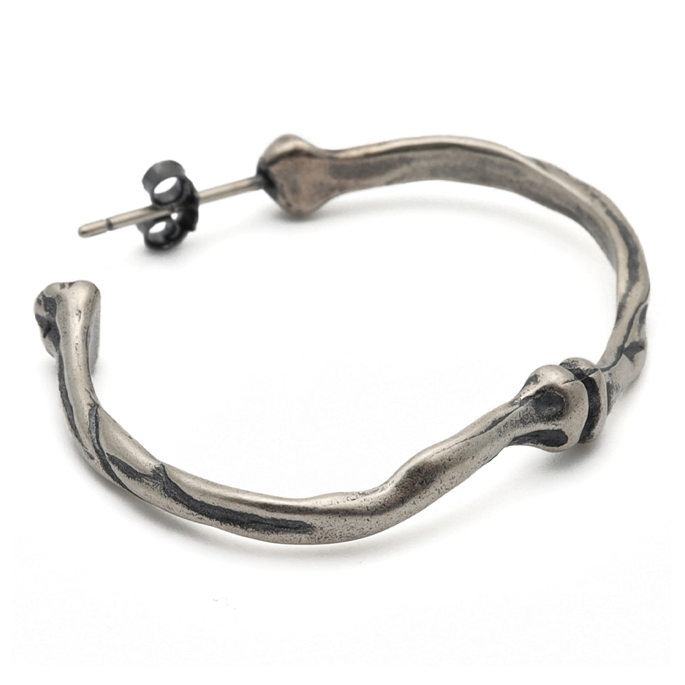 925 ボーン フープピアス [es301]