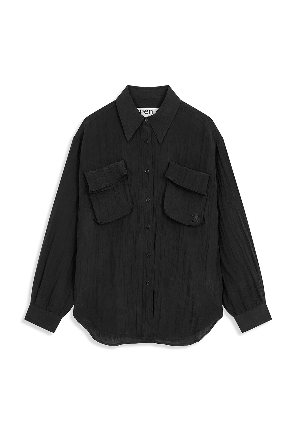 【OPEN Yy】 CRINKLED FIELD POCKET SHIRT : CHARCOAL