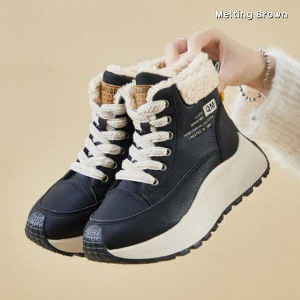 女性用毛皮シューズ 冬用スニーカー 暖かく保つ SS69