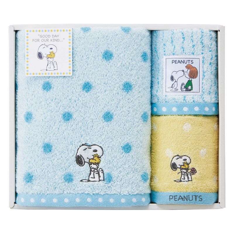 スヌーピー ハグ バスタオル&ウォッシュタオル2P