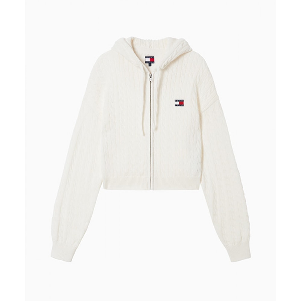 トミージーンズバッジケーブルフード付きカーディガン (T32F0KCD31TWT1YBH)