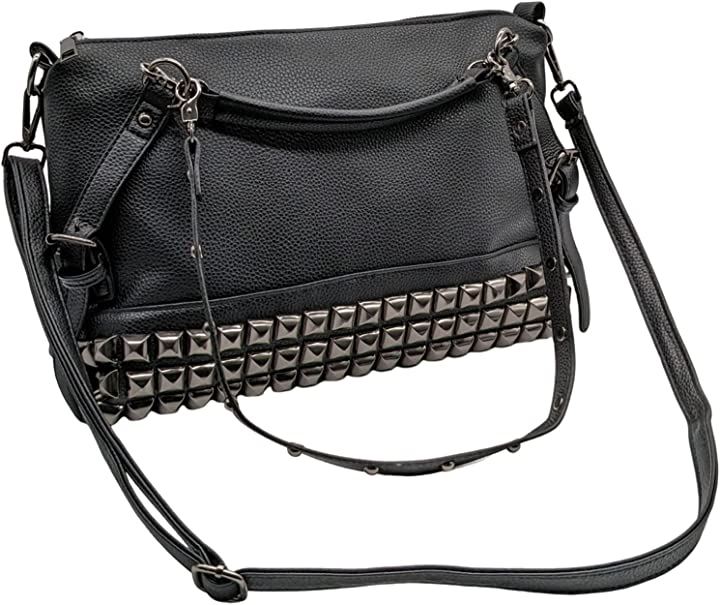 バッグ スタッズ レディース ショルダー トートバッグ 斜めがけ 3way( ブラック)