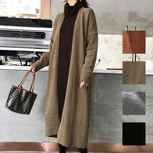 カーディガン 韓国 ファッション レディース 春 秋 冬 カジュアル お取り寄せ PTXG189 オルチャン コーデ シンプル 定番 セレカジ 20代 30代 40代 2024 ビッグシルエット ミ