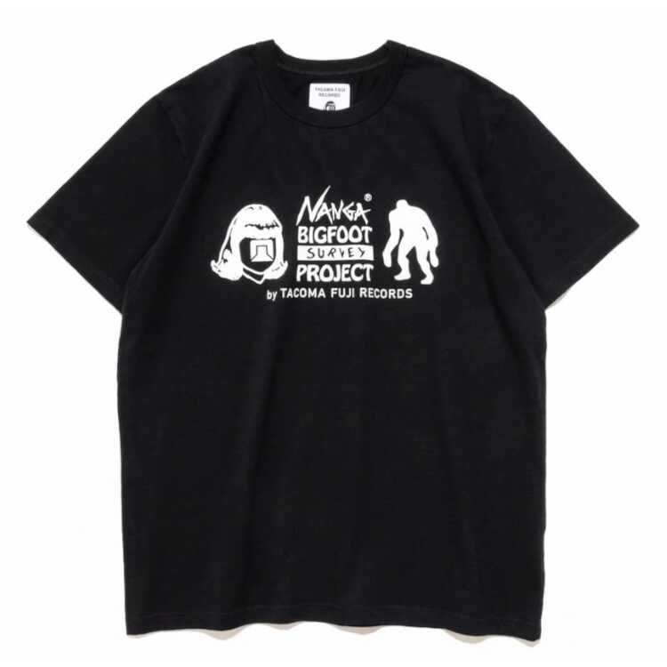ナンガ×タコマフジレコード ビッグフットサーベイプロジェクト ロゴティー（メンズ） L ブラック #N0000843