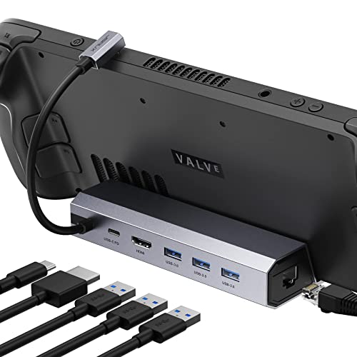 JSAUX ドッキングステーション スチームデッキ対応 6イン1スチームデッキドック HDMI 2.0 4K@60Hz ギガビットイーサネット USB-A 3.0 フルスピード充電 USB-Cポート