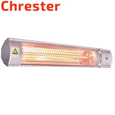 クレスター 赤外線ヒーター 小型 フェアリー 壁 天井取付 200V IP65防水 屋外可 電気ストーブ HEAT-C-202S シルバー