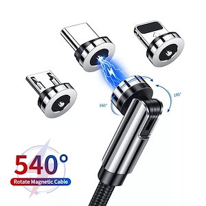 【超お得1つ買うと10個もらえる】急速出荷30% OFF超目玉新品iponeAndroid充電ケーブル用の540度磁気データケーブルスリーインワン