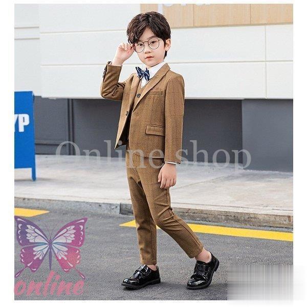 【キャンンペーン】キッズスーツ 男の子 ピアノ発表会 子供服　卒業スーツ　5点セット フォーマル 入学式 卒業式 入園式　七五三　誕生日プレゼント超お得 4,448円