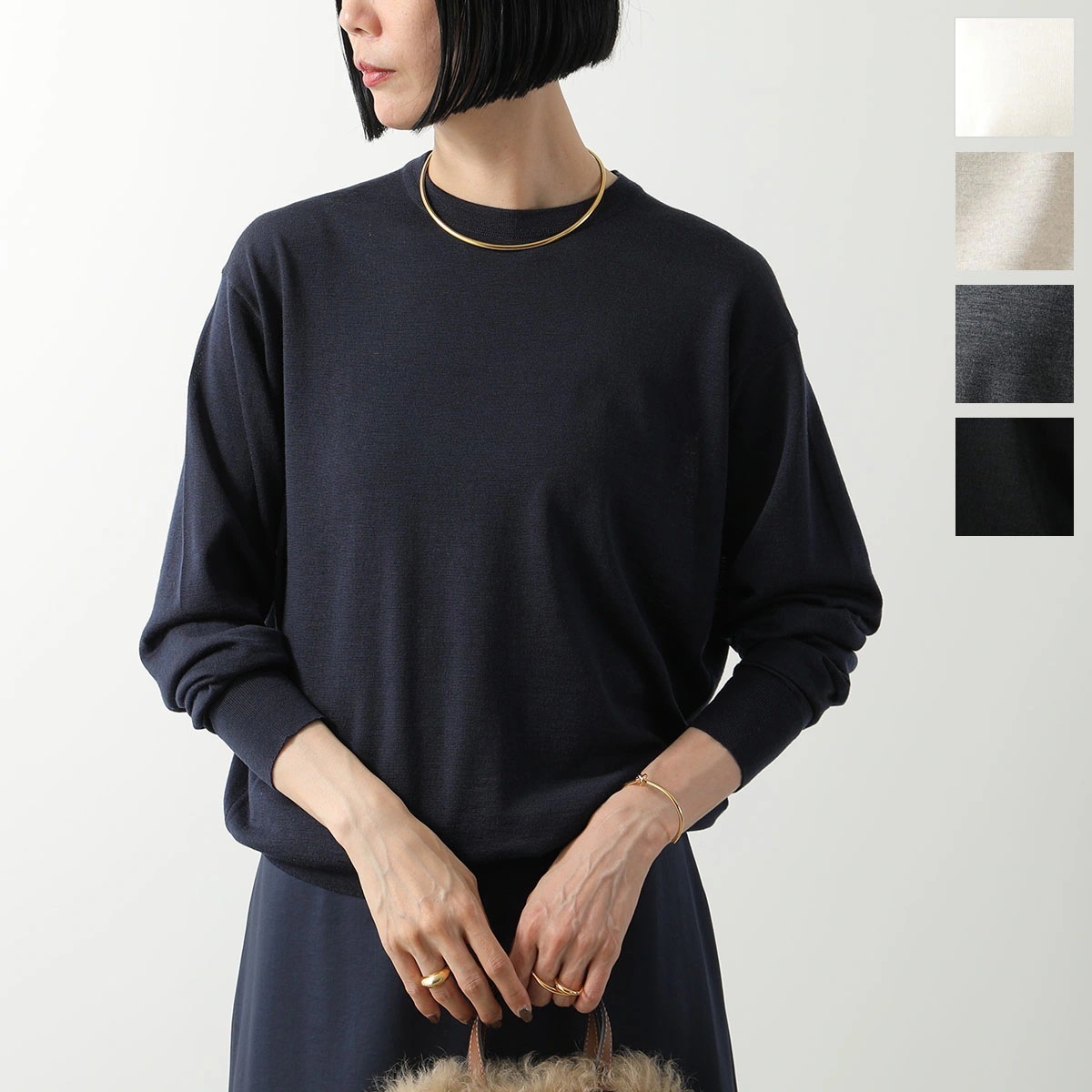 JOHN SMEDLEY ジョンスメドレー ニット EMMY エミー 30G COMMON FIT クルーネック セーター 長袖プルオーバー 無地 洗濯可 カラー5色