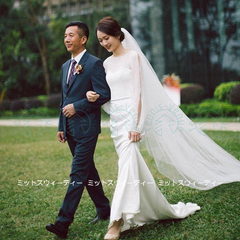 ウェディングドレス ロングドレス 結婚式 ウエディングドレス ハウスウェディング 二次会 花嫁 前撮