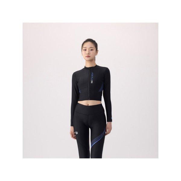 インパクトレジャークロップジップアップラッシュガードA4BL1QR01BLK