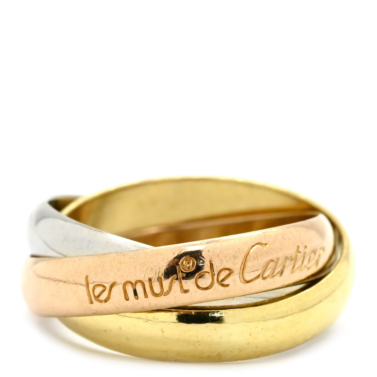 カルティエ Cartier リング 指輪 トリニティ クラシック K18WG K18YG K18PG ホワイトゴールド×イエローゴールド×ピンクゴールド #49(JP9) 3連 3カラー 9号【中古