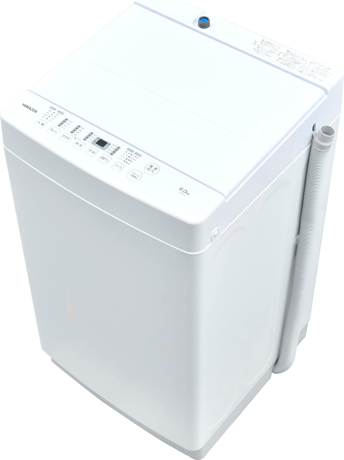 山善 全自動洗濯機 6kg YWM-60(W) ホワイト 一人暮らし 周波数変換なし しょっぱい/部屋干し/シンク予約機能なし