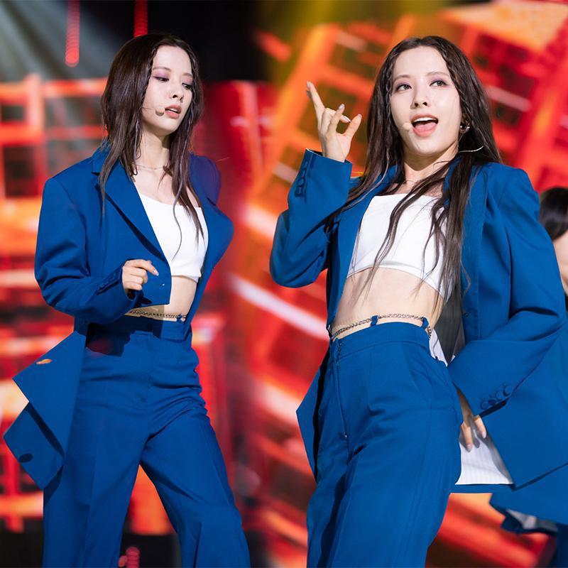 cosmic Girls 簡単韓国ガールズグループ同パフォーマンス衣装ガールズブルースーツジャズダンス歌唱衣装ダンス衣装 5,619円