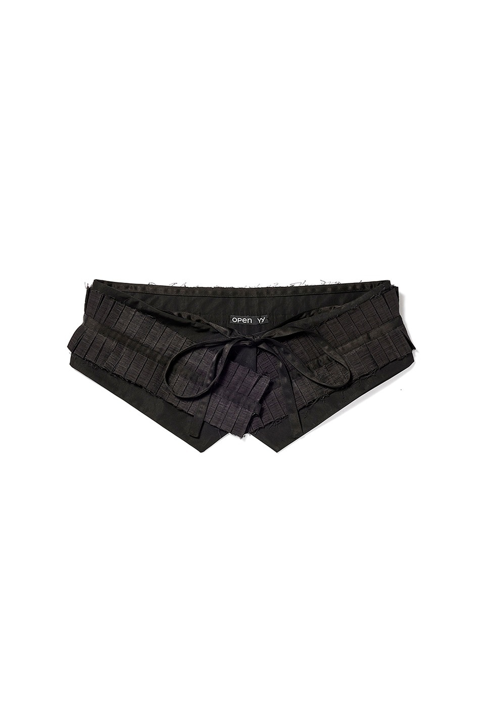 【OPEN Yy】 PLEATS LAYERED POUCH BELT : BLACK