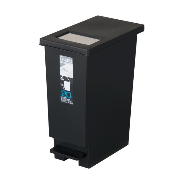 （まとめ） 新輝合成 ユニードプッシュ＆ペダル 20L ブラック DS-988-980-7 1個 [x3セット]
