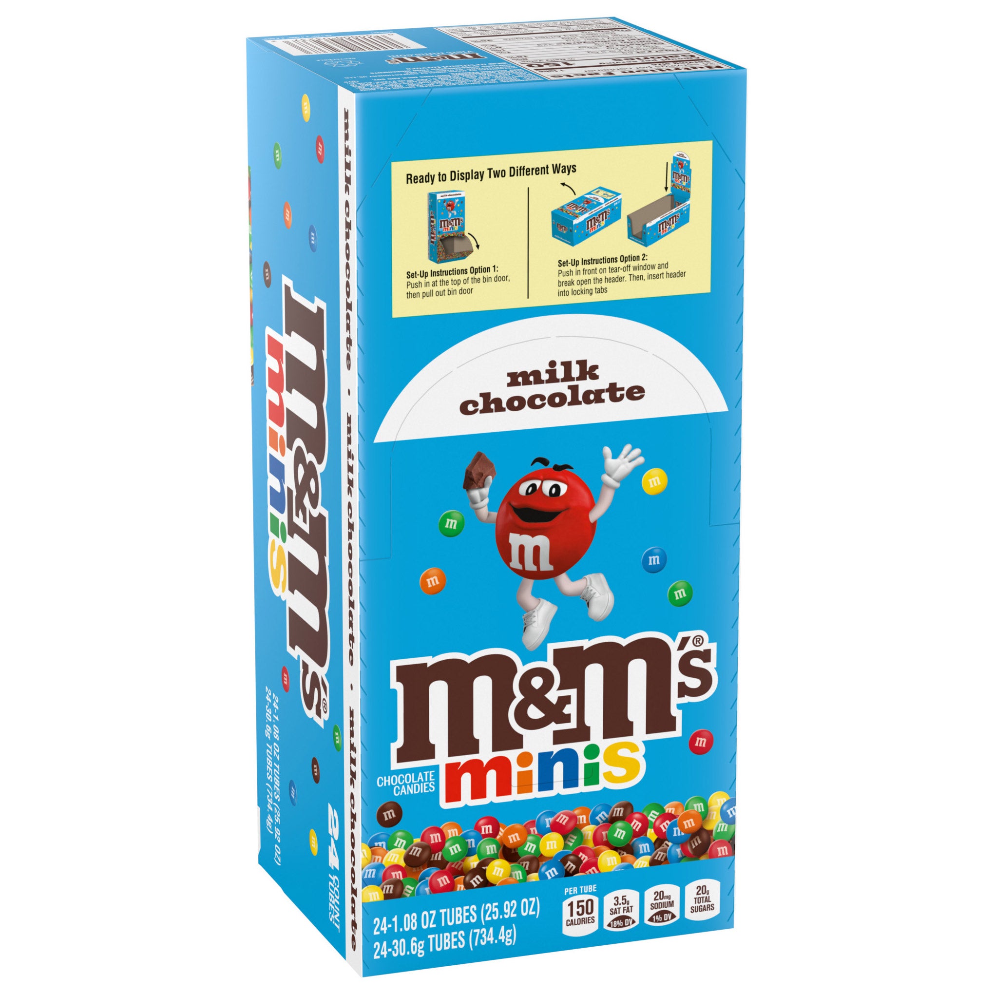 M&MS ミニチョコレートキャンディーミルクチョコレート1.08オンス24ct