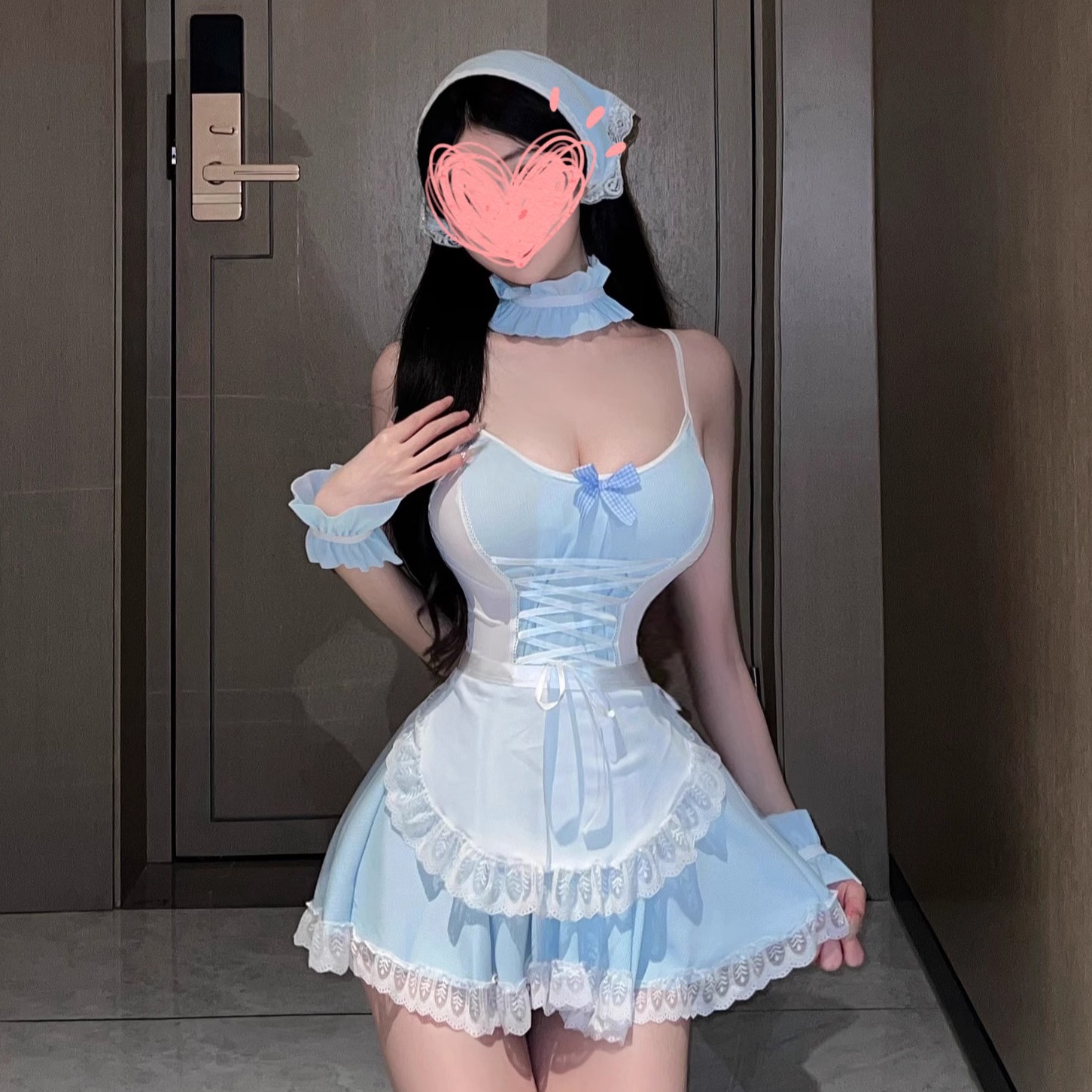 爆売れ中！コスプレハロウィン可爱い清纯隣家少女レース吊りスカートcosメイド服ワンピース