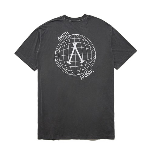 [送料無料]スミスアもー アースサロゴプリントTシャツダークグレー