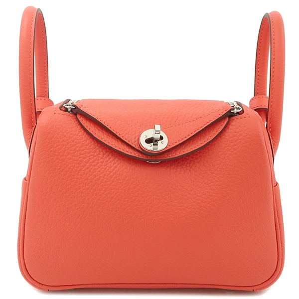 エルメス HERMES ショルダーバッグ リンディ ミニ 20 トリヨンクレマンス オレンジフィールド シルバー金具 W刻印（2024年製） 【箱】【中古】