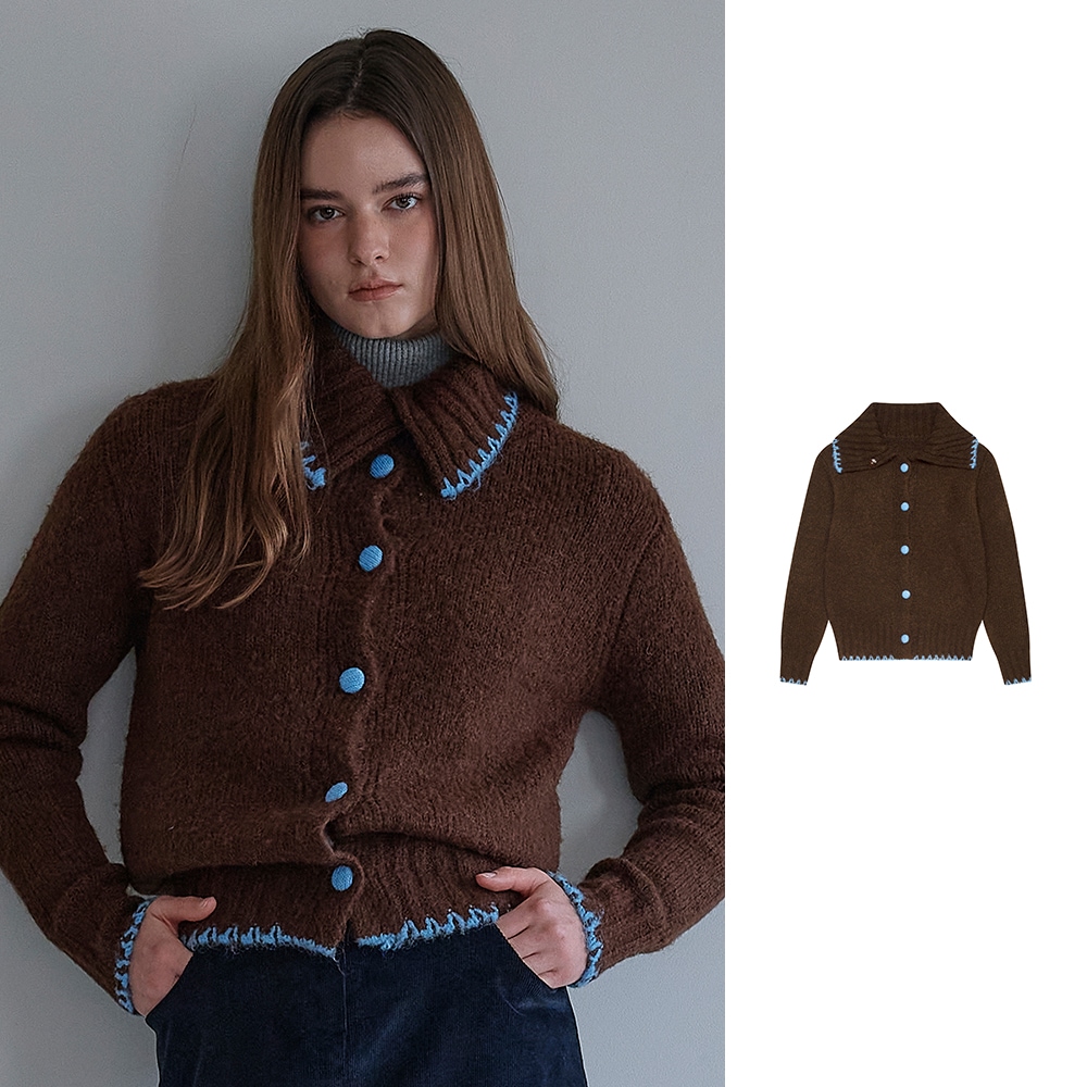 ニードルワークニットカーディガンです