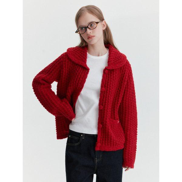 ハニカムラウンドカラーカーディガン(MAGAKC13MRD)