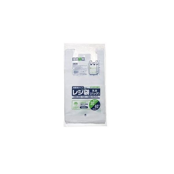 (まとめ)ジャパックス レジ袋バイオ エンボス30号 100P GRE30(×20セット)