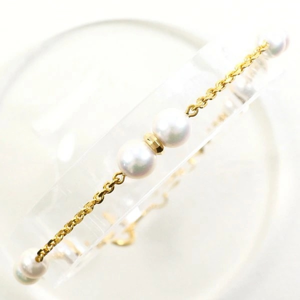 K18 18金 YG イエローゴールド ブレスレット パール(真珠) 約18cm ジュエリー 中古 38,565円