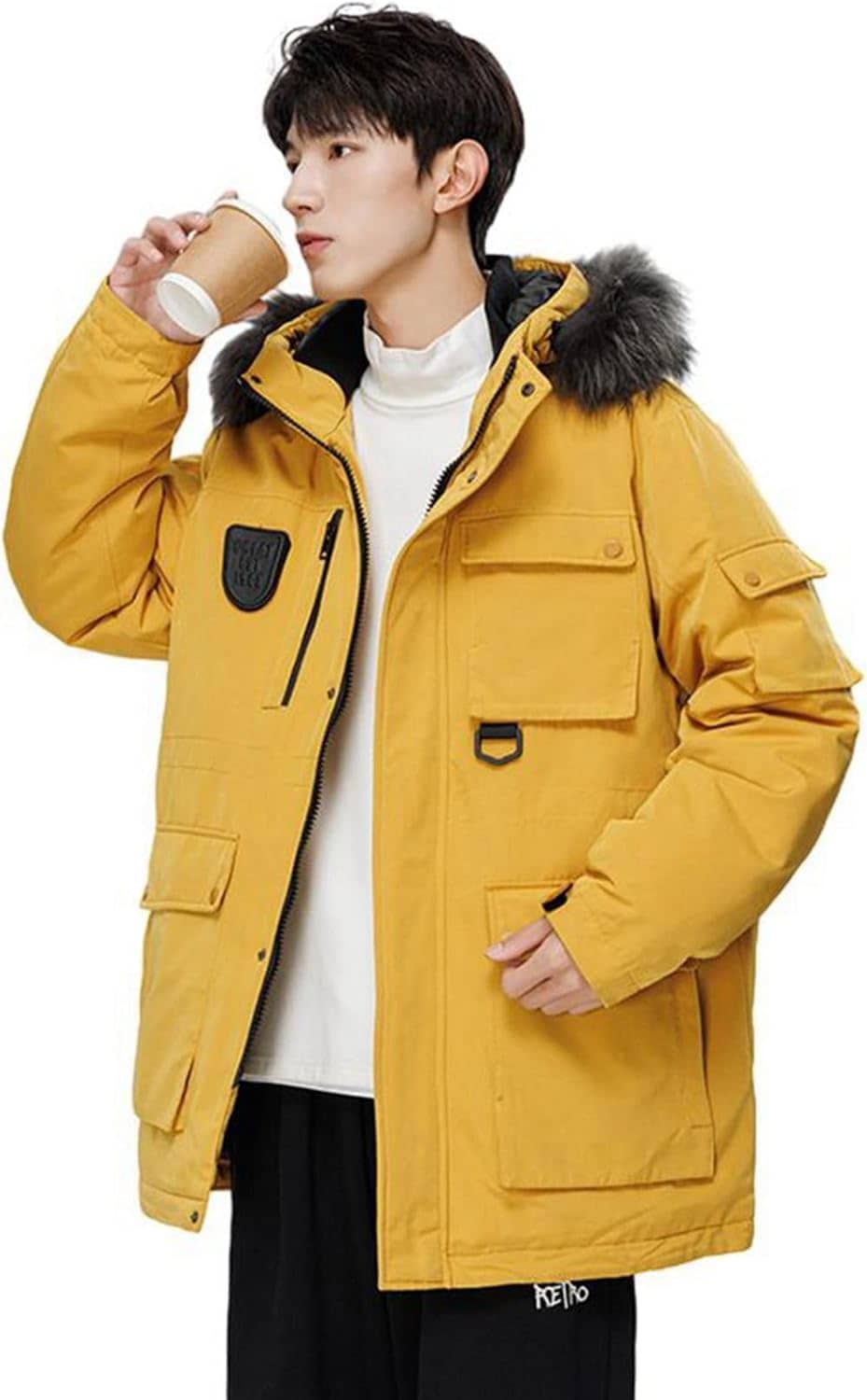 ダウンジャケット ダウンコート メンズ 冬用 ワークジャケット ビッグサイズ 厚手 冬用ジャケット ファーフード付き マルチポケット 防寒 保温 あたたかい カジュアル アウトドア 冬物 14,430円