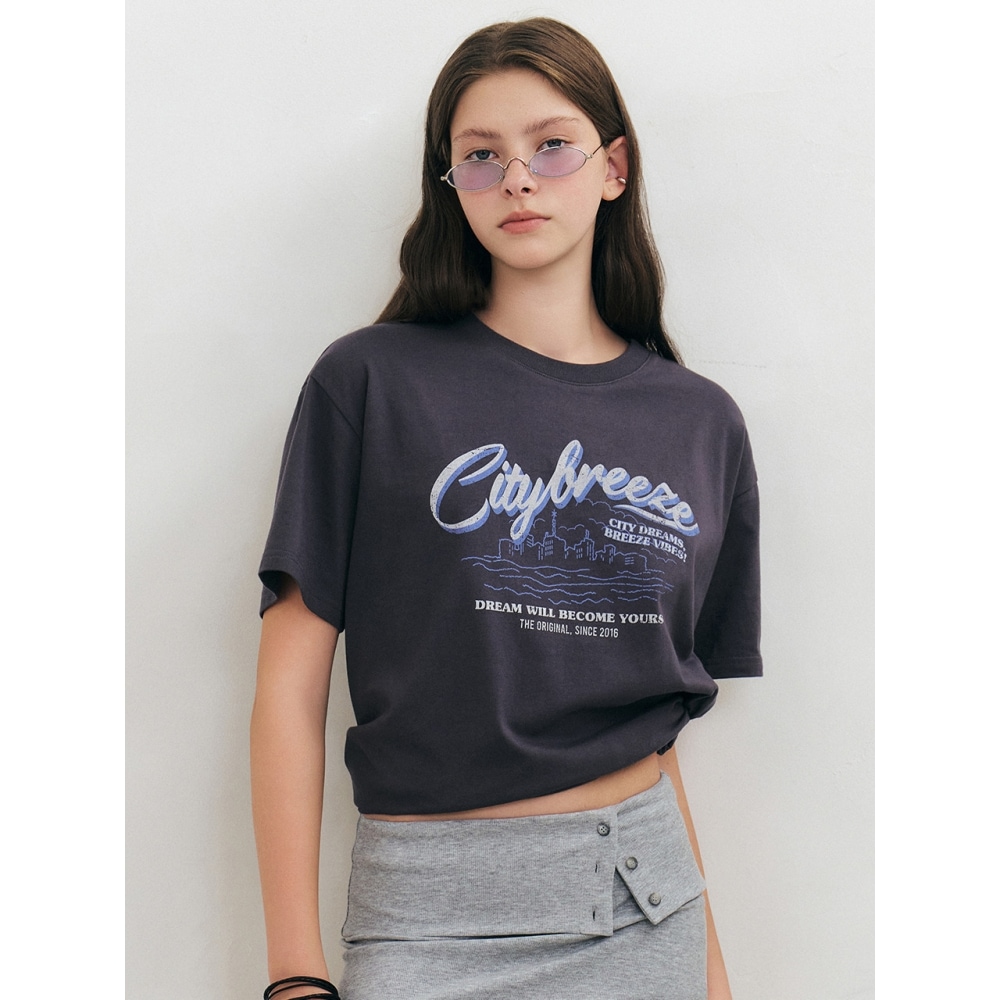 シティブリーズシティウェーブショートスリーブ T シャツチャコール