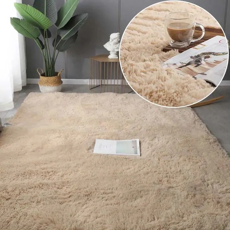 ふわふわの柔らかい緑のリビングルームのカーペット 子供部屋用の大きくて柔らかいカーペット Light camel carpet 120X160cm 6,509円